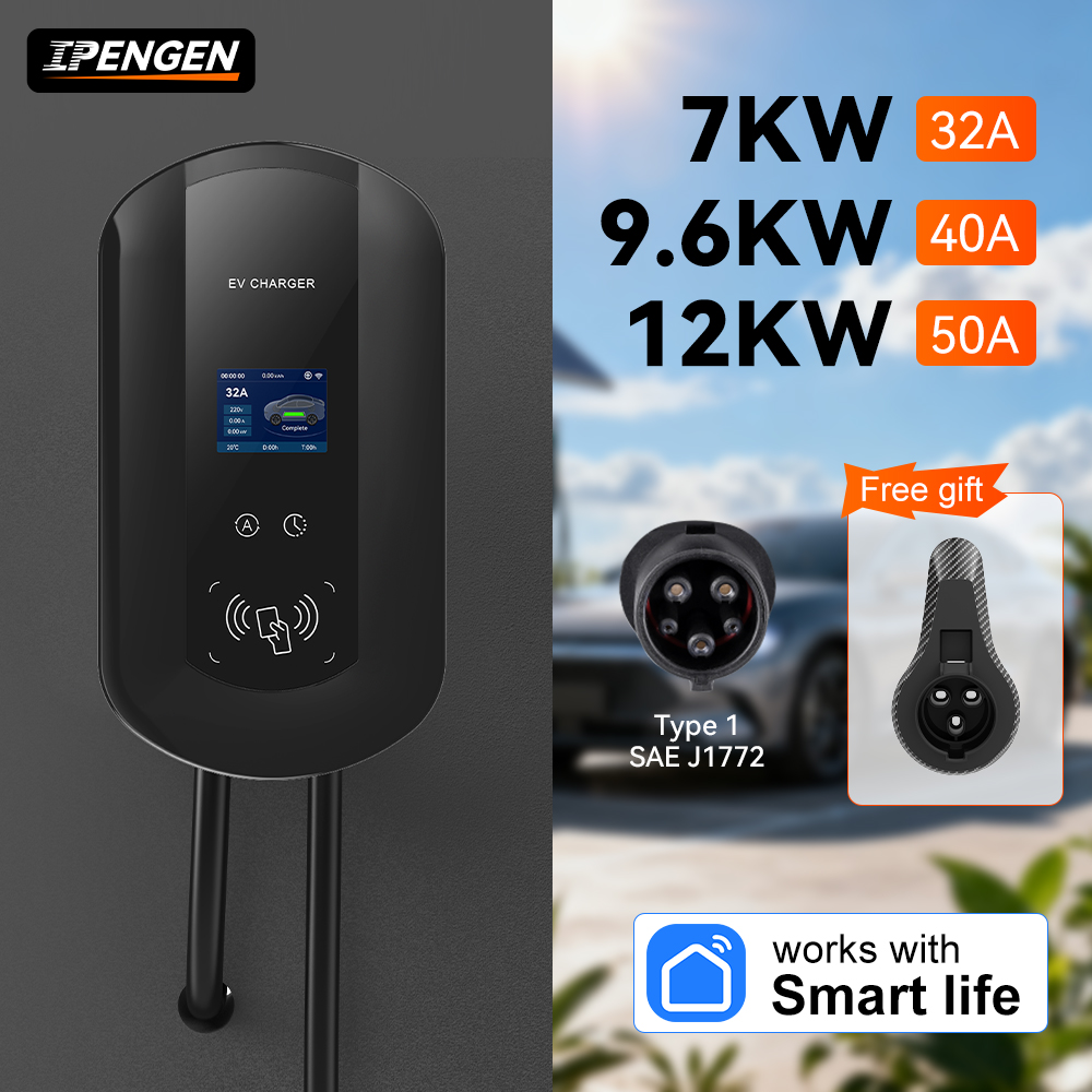 Ev Charger Wallbox - IPENGEN 32A/40A/50A EV-laadstation 7/9.6/11KW Elektrische voertuig-autolader