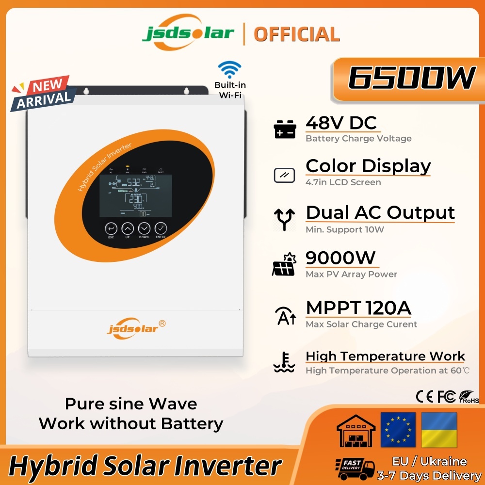 Nieuwe jsdsolar 6.5KW 48V Hybr - Flexible Solar Panel recensie en prijs