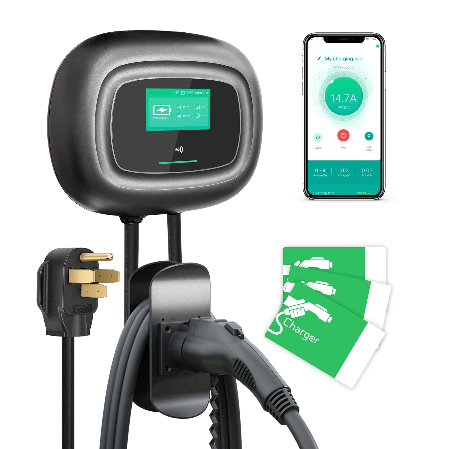 NIEUWE Khons Wandgemonteerde E - Ev Charger Wallbox recensie en prijs